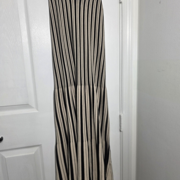 Worthington Womens Sleeveless Striped Sweater Midi Dress Black Tan Large - Picture 6 of 6